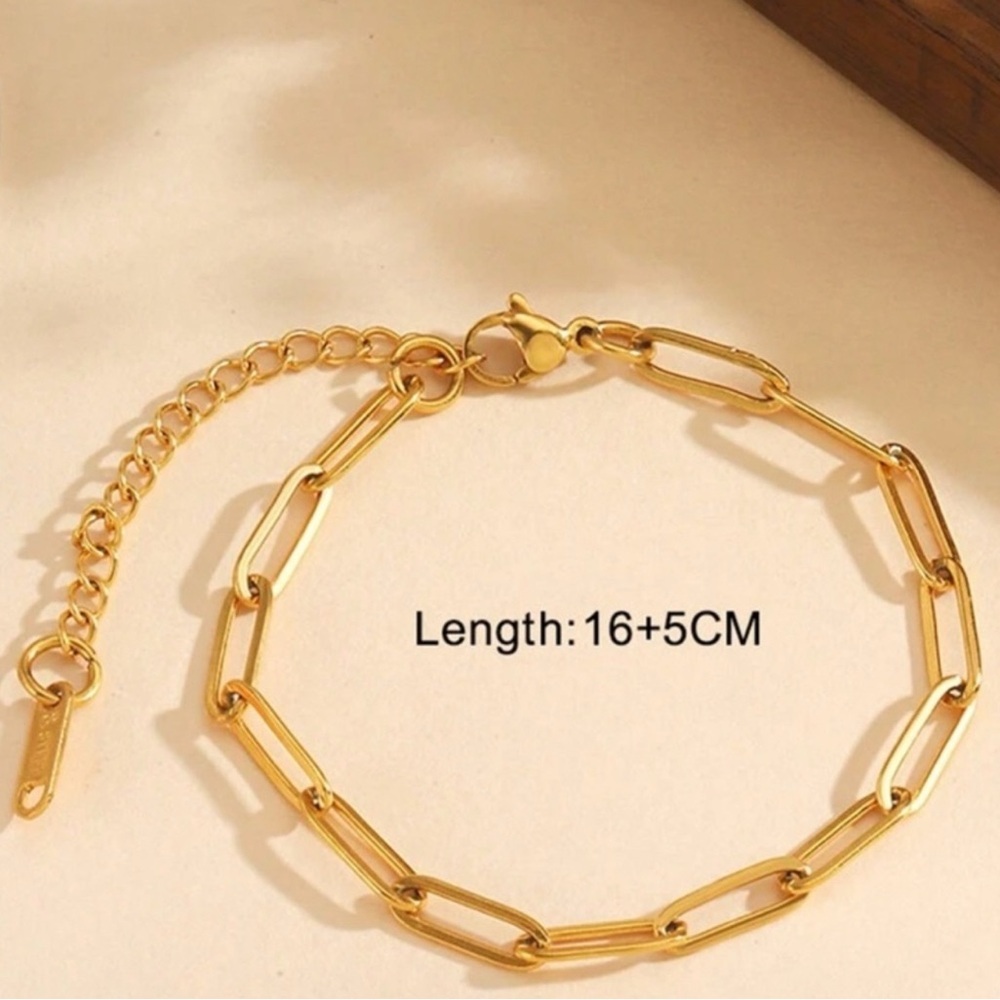 Gold Plated Stainless Steel 2pc Necklace Bracelet Set - Picture 4 of 5